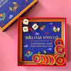 Celebrate Vietnamese Lunar New Year with Bầu Cua Tôm Cá, a beloved family board game of luck and tradition! Includes board, 3 dice, and tokens for play.