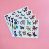 Set of glittery temporary tattoos showcasing all 12 Chinese Zodiac animals, plus Vietnamese variation, perfect for kids’ creative expression and cultural exploration.