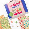 Mahjong game set for kids with colorful tiles and packaging on a white background