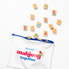 Colorful mahjong tiles with a white bag labeled 'bo mei mahjong together' on a white background