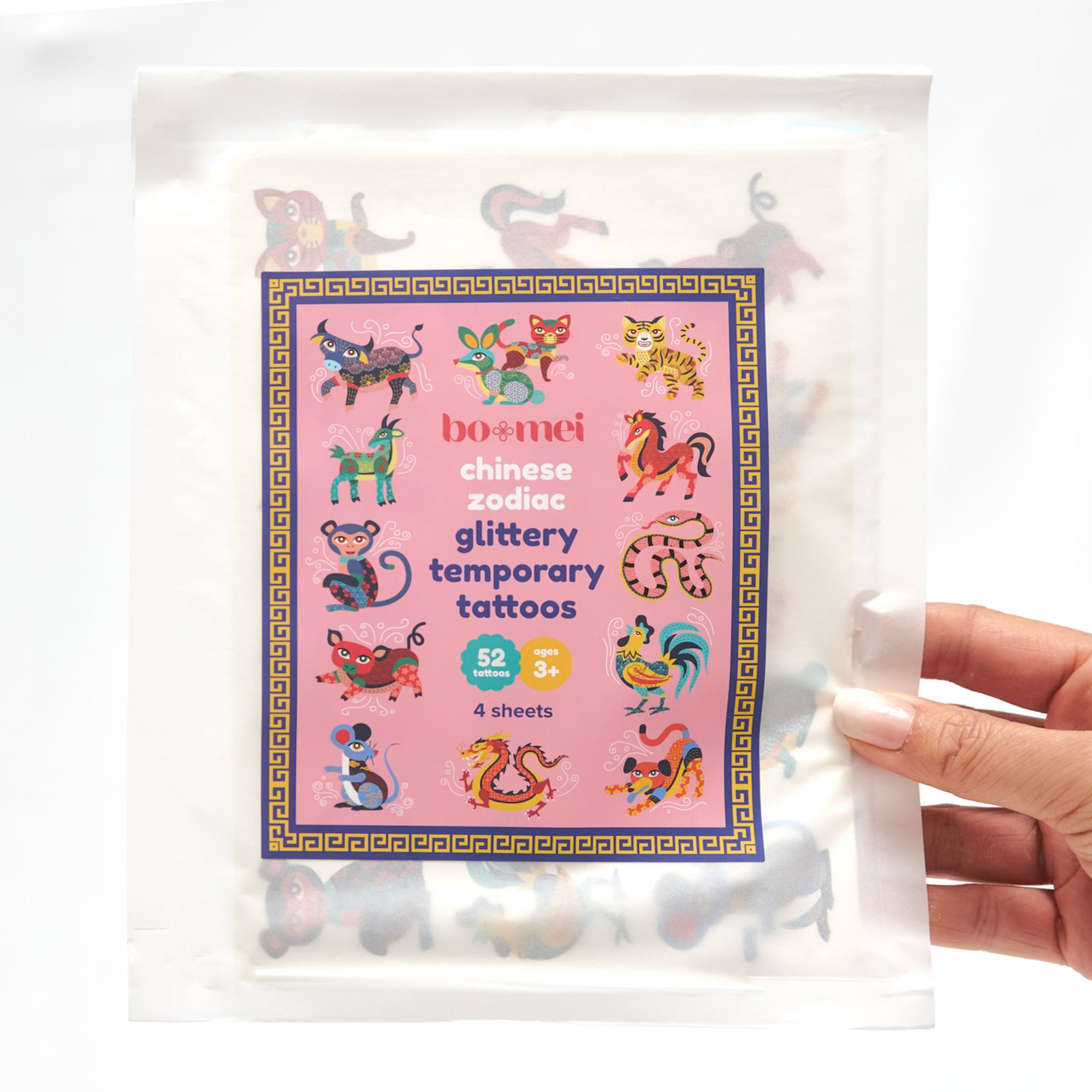 Chinese Zodiac Glittery Temporary Tattoos