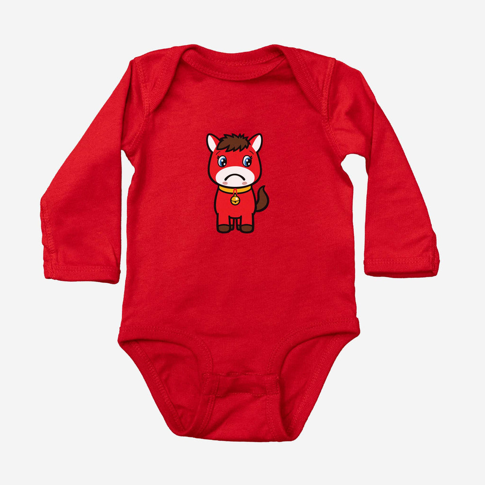 Sad Horse Long Sleeve Onesie