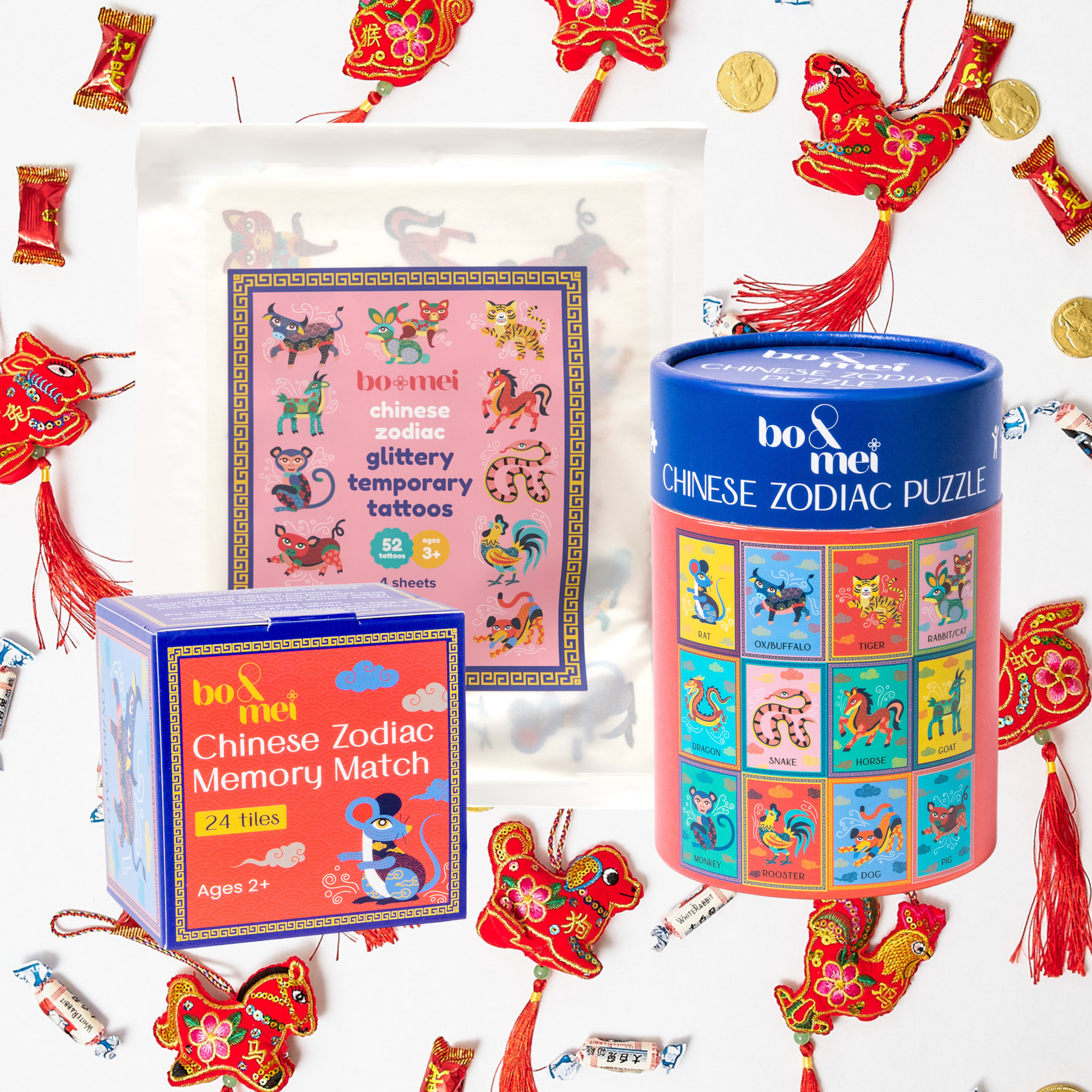 Chinese/Vietnamese Zodiac Play + Ornament Bundle