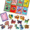 Colorful 100-piece square puzzle featuring the 12 Chinese and Vietnamese Zodiac animals in intricate designs, ideal for cultural learning and family fun for Lunar New Year Chinese New Year Tet. Includes colorful sticker set of Zodiac animals and and mini guidebook to the Chinese Zodiac.