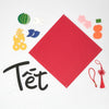 Craft kit with felt cut-outs for creating Chinese “fu,” Vietnamese “Tết,” and “Happy Lunar New Year” hangings, complete with tassels and adhesive.